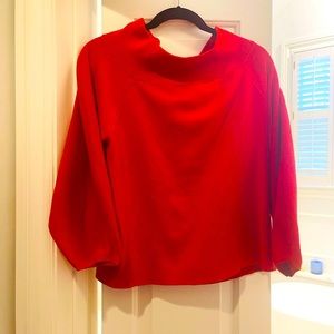 Modern red knit cropped top